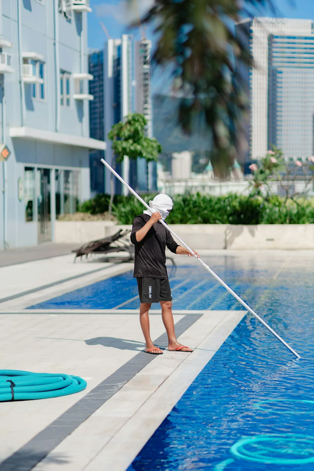 Swimming pool service work